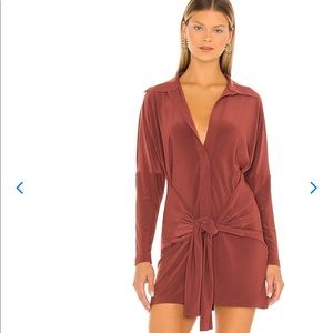 NWT | Norma Kamali Ty Front NK Shirt Jumpshort Copper S